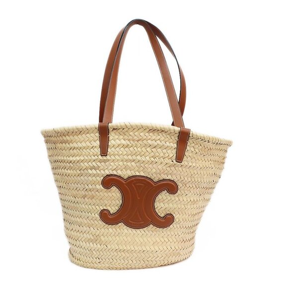 Celine Handbags - Celine Basket Bag Tote Bag Pannier Triomphe Medium Raffia Leather